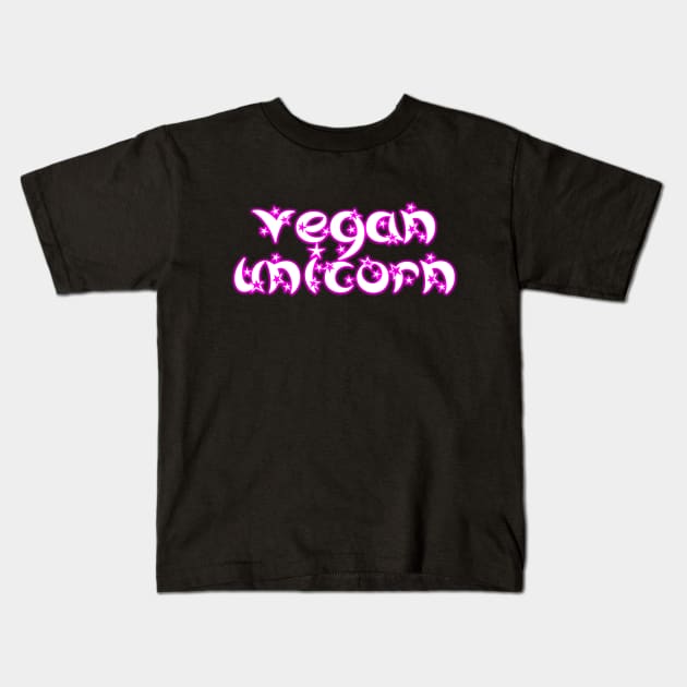 vegan unicorn, vegan kids, christmas 2023 gifts for vegan kids Kids T-Shirt by KindWanderer